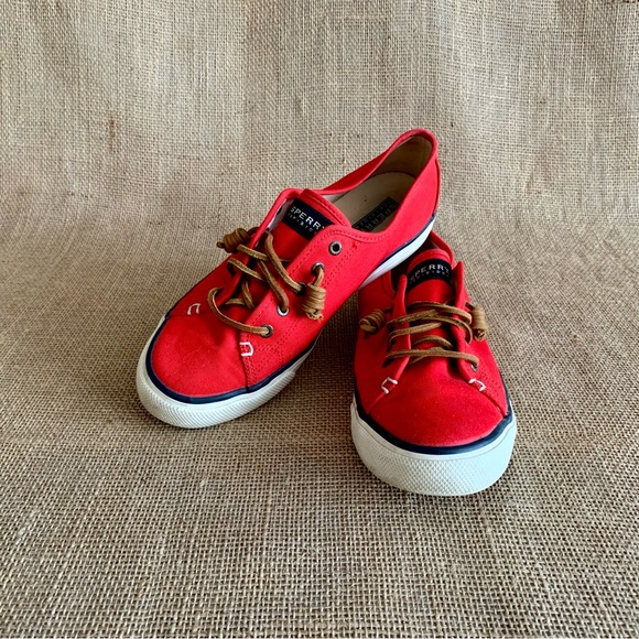 SPERRY TOP-SIDER Crest Canvas Slide On Sneakers Red Size 8 - Picture 13 of 14